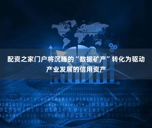 配资之家门户将沉睡的“数据矿产”转化为驱动产业发展的信用资产
